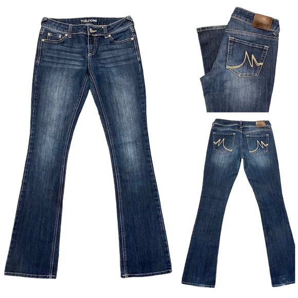 Maurices Denim - Maurices Straight Leg Dark Wash Jeans 3/4 Long